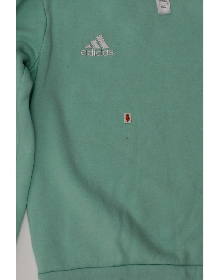 Adidas Sweat-Shirt Garçon 7-8 Ans Vert Coton
