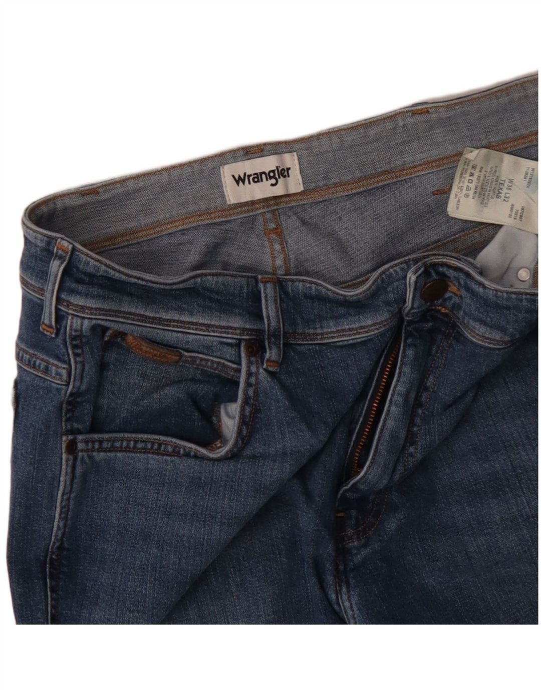 WRANGLER Jean Droit Texas Homme W36 L32 Bleu Coton