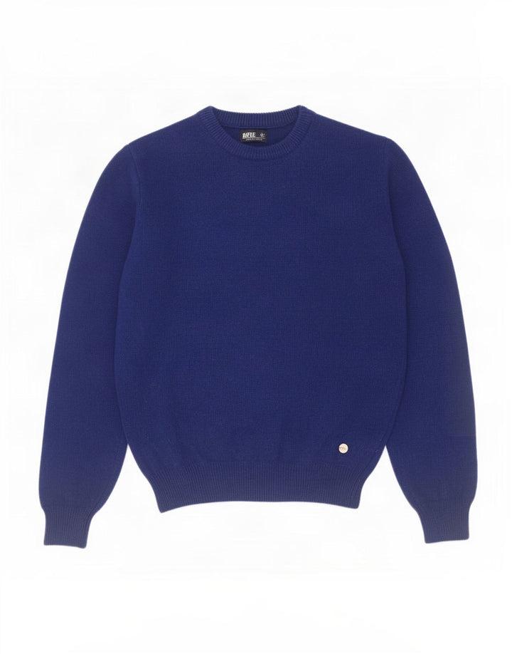 Rifle Pull à col rond pour homme en laine bleu moyen