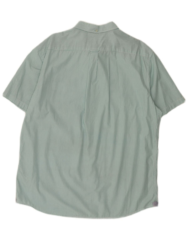 Marks & Spencer Chemise à manches courtes Heritage pour homme XL en coton à fines rayures vertes