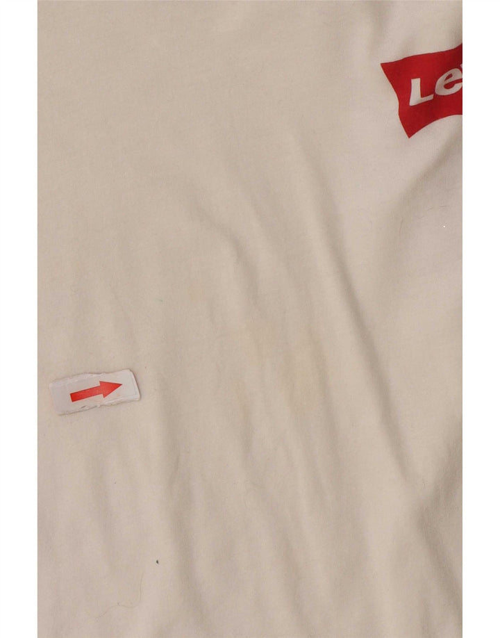 Levi's T-Shirt Femme UK 16 Large Blanc Coton