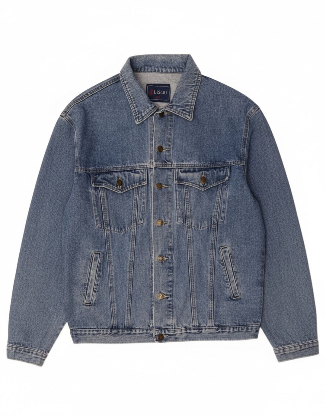 veste en denim homme vintage UK 44 2XL Coton bleu