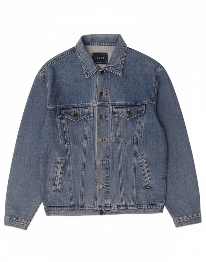 veste en denim homme vintage UK 44 2XL Coton bleu