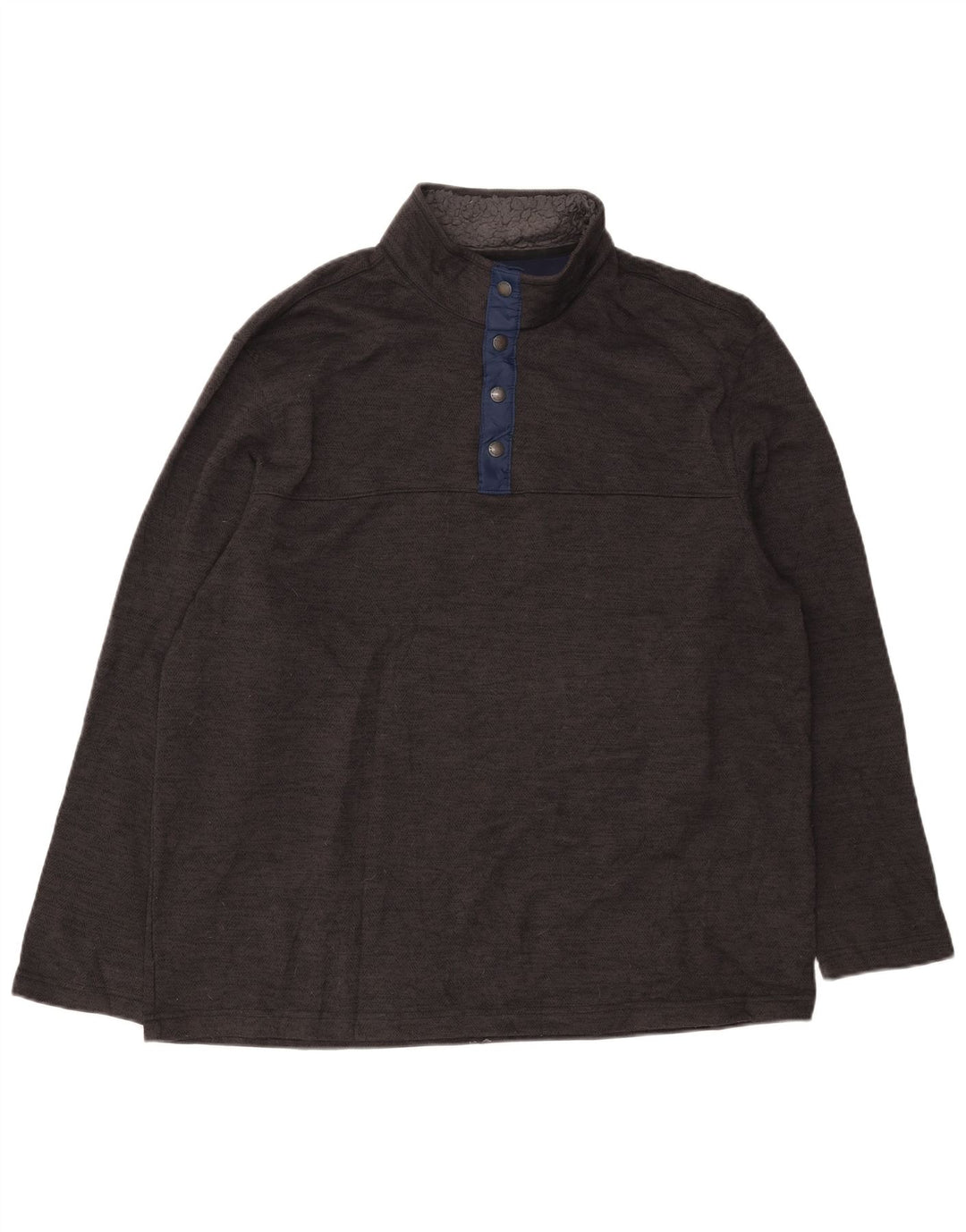 IZOD Sweat-Shirt Col Boutonné Homme XL Gris Chevrons Polyester