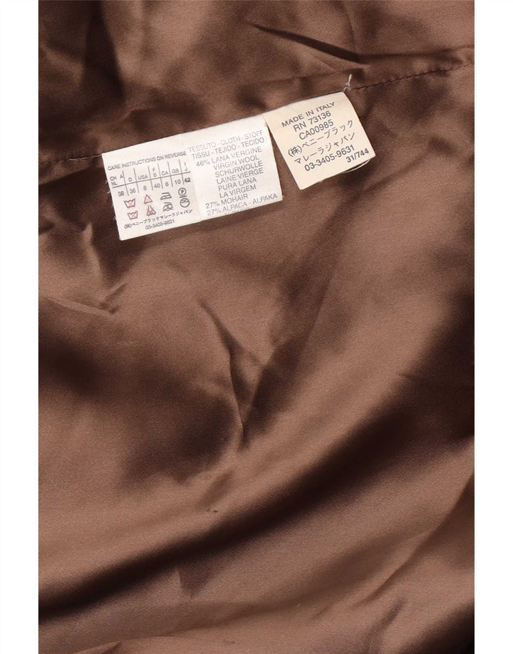 Marella Manteau surdimensionné pour femme UK 10 Petite laine vierge marron