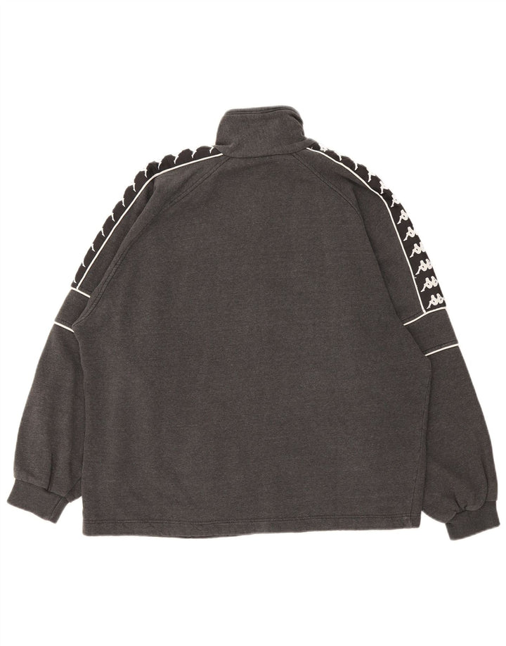 Kappa Veste de Survêtement Graphique Homme Gris Moyen Colorblock Coton