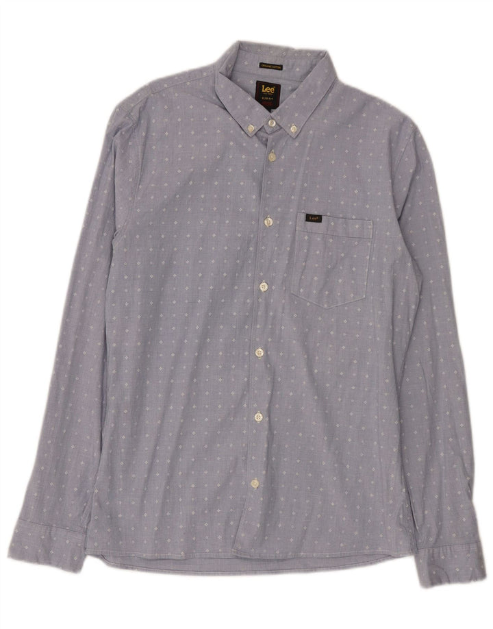 Lee Chemise Slim Fit Homme Bleu Moyen Géométrique Coton
