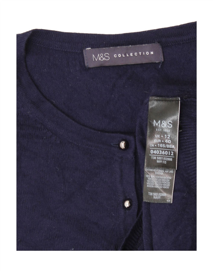Marks & Spencer Cardigan pour femme en viscose bleu marine moyen UK 12