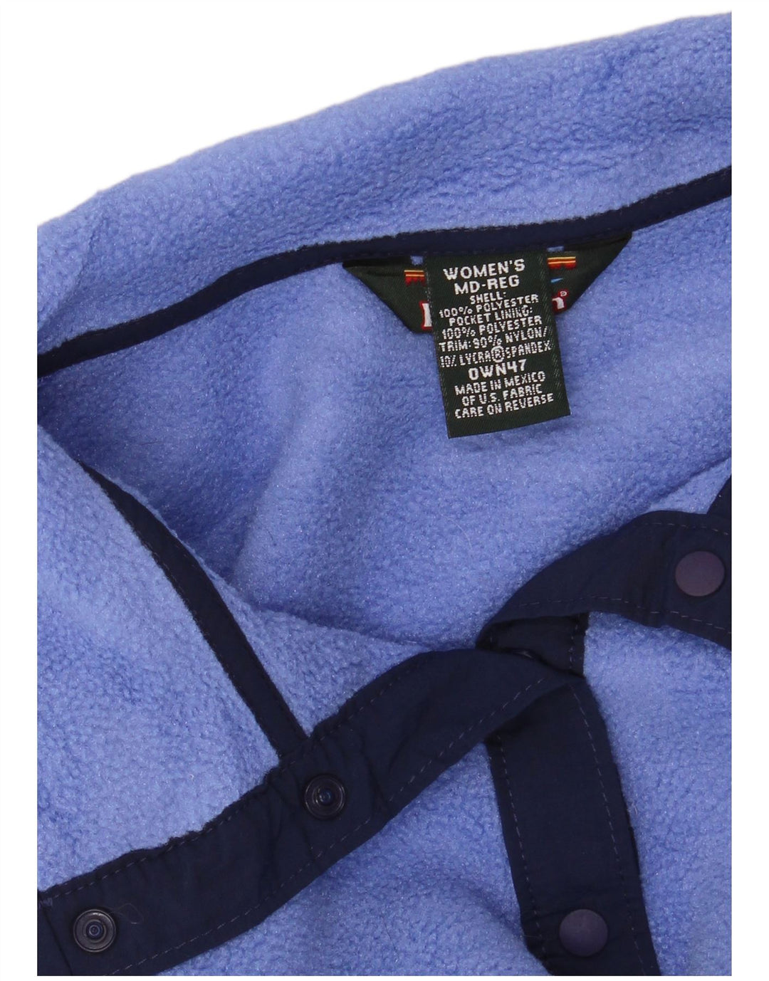 L.L.BEAN Pull polaire à col boutonné pour femme UK 14 Bleu moyen Polyester