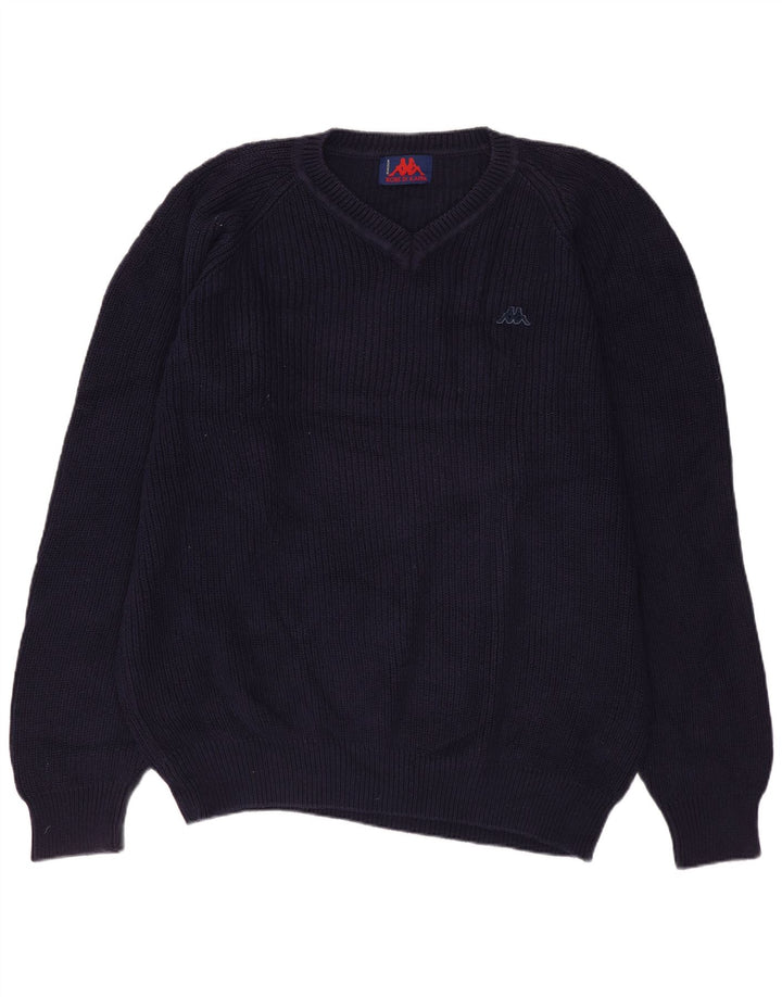 Kappa Pull col V Homme Bleu Marine Moyen Coton