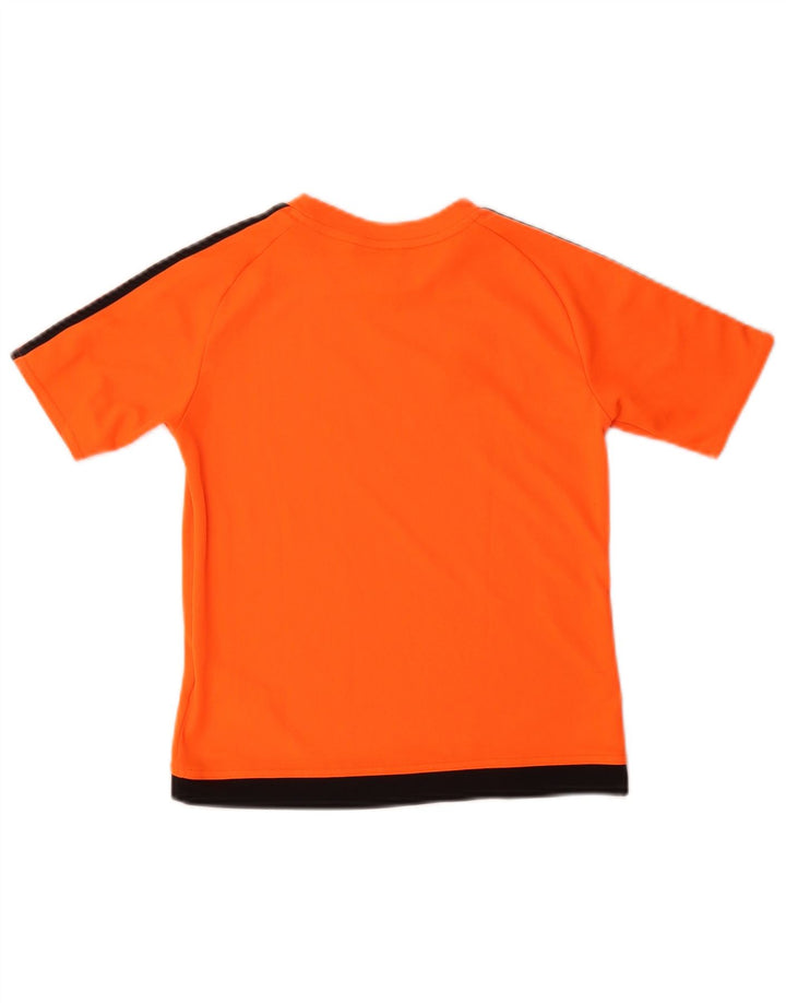ADIDAS Garçon Climalite T-Shirt Top 9-10 ans Orange Colourblock Polyester