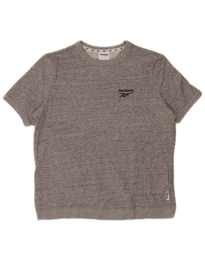 Reebok T-shirt surdimensionné pour femme UK 8/10 Petit gris moucheté