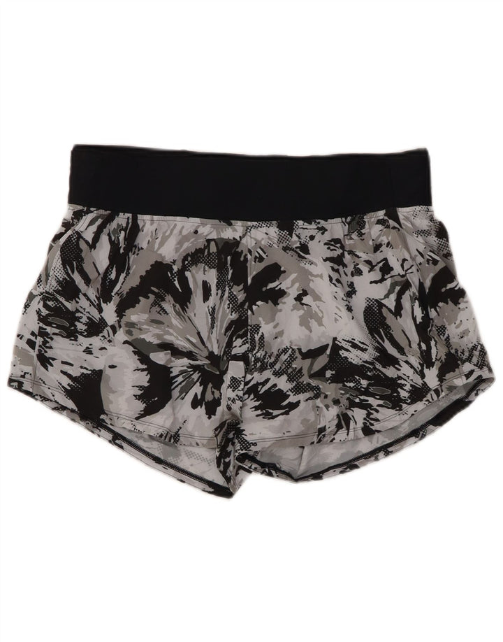 UNDER ARMOUR Short de sport ajusté à motif abstrait pour femme UK 14 Large Gris