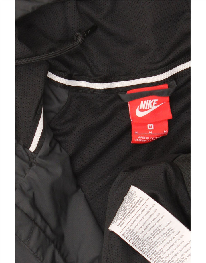 NIKE Veste coupe-vent à capuche pour hommes UK 38 Polyester noir moyen