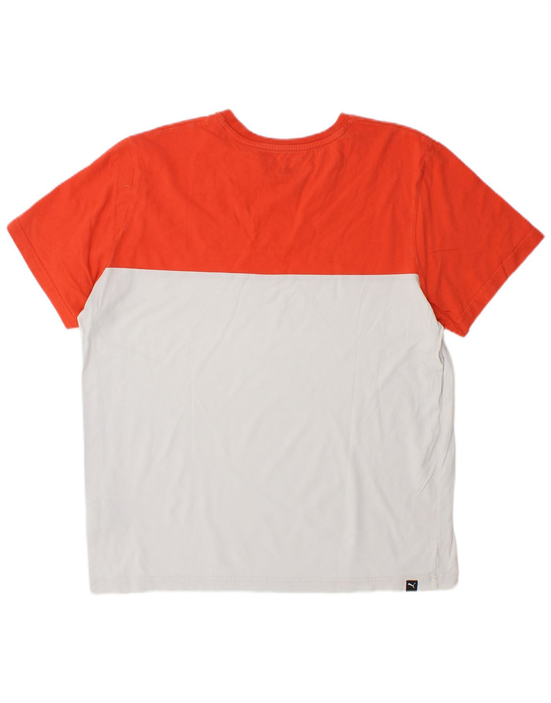 PUMA T-Shirt Homme Blanc Moyen Coton Colorblock