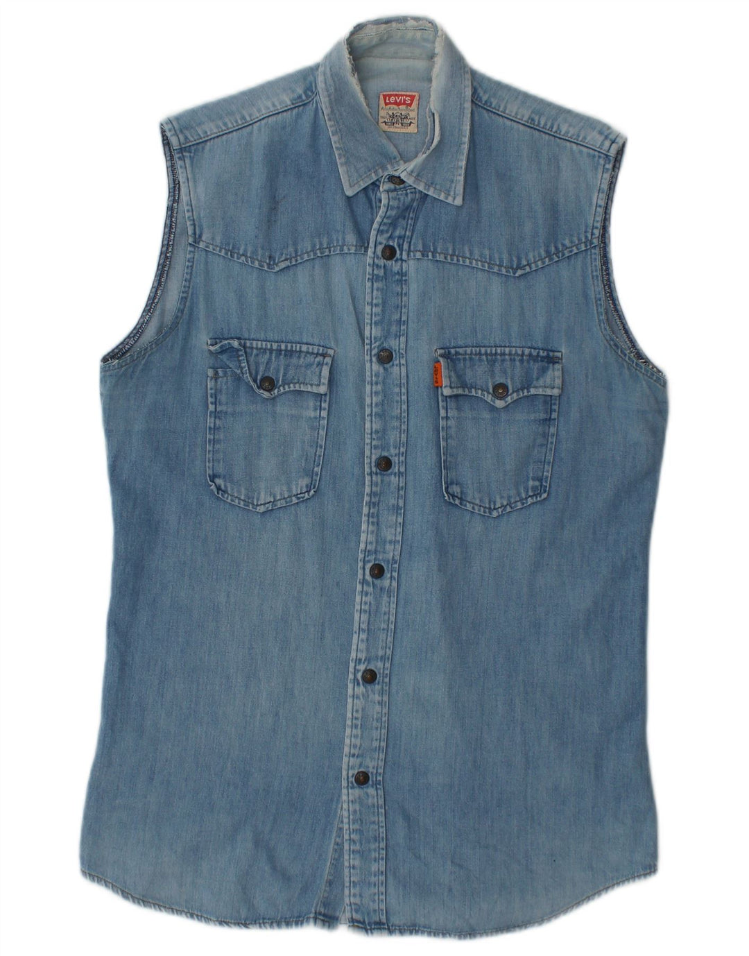 Levi's Chemise en Jean sans Manches Homme Bleu Moyen