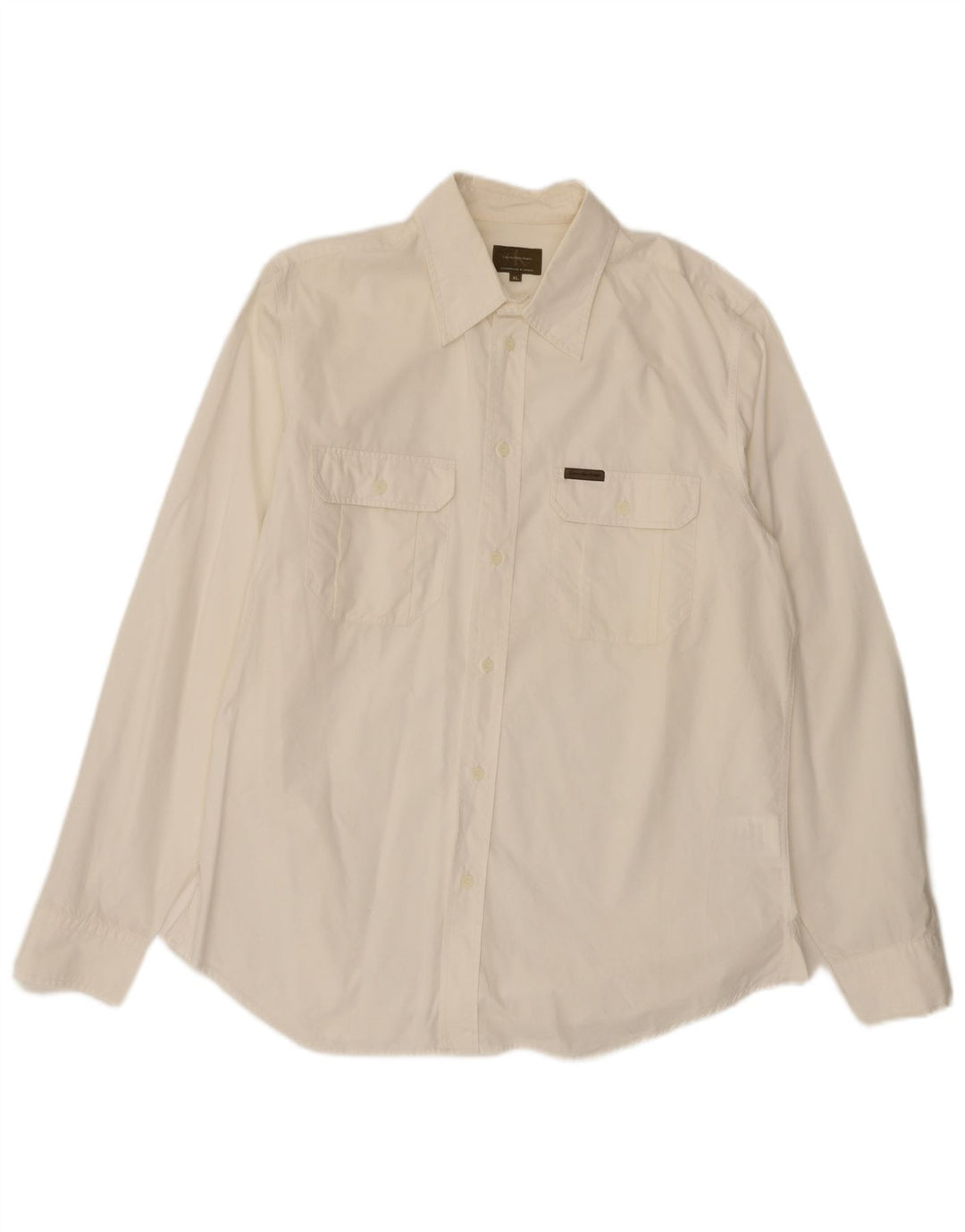 Calvin Klein Chemise Homme XL Blanc Cassé Coton