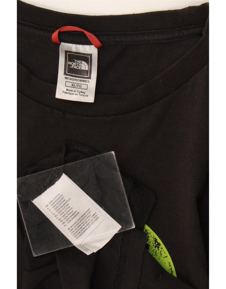 THE NORTH FACE T-Shirt Graphique Homme Haut XL Noir Coton