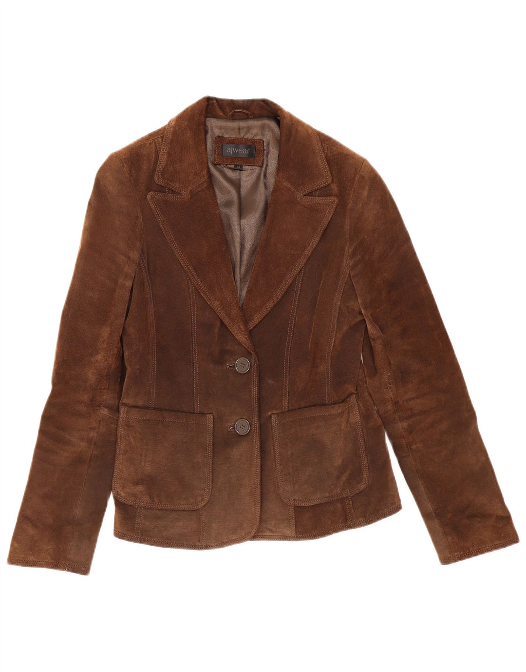 VINTAGE Girls Suede Jacket 13-14 Years Brown Leather