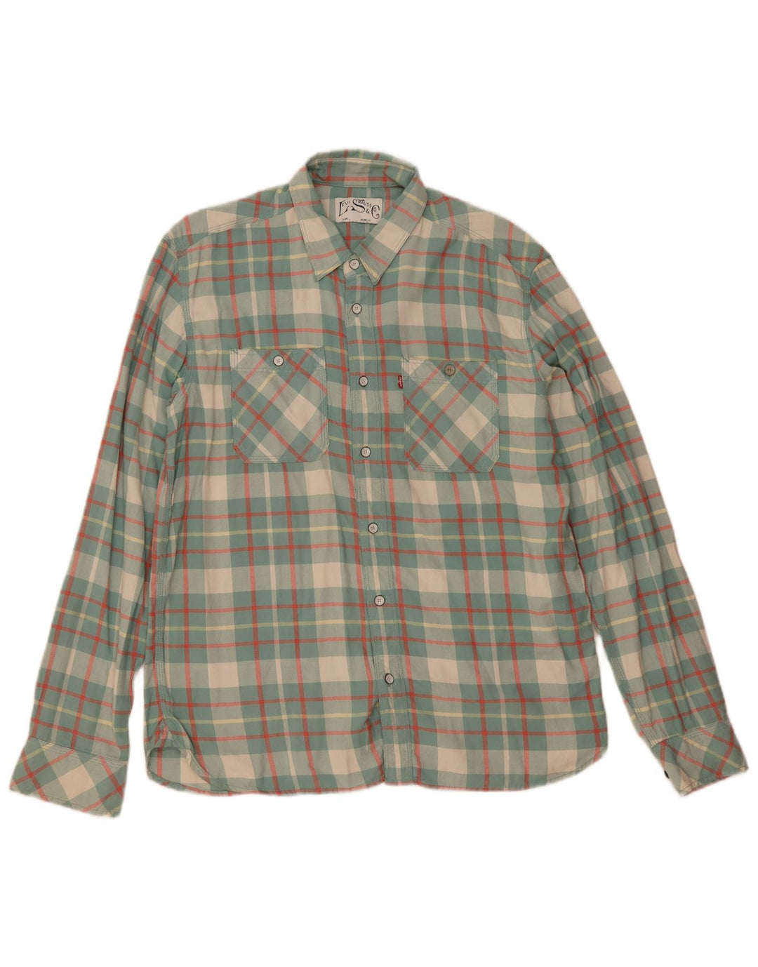 Levi's Chemise Flannel Homme Vert à Carreaux Large Coton