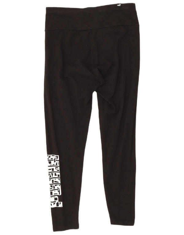 Puma Legging court graphique pour femme UK 12 Coton noir moyen