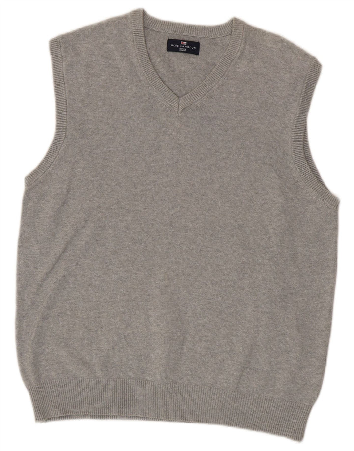 Marks & Spencer Débardeur Blue Harbor Vest Homme Gris Moyen Coton