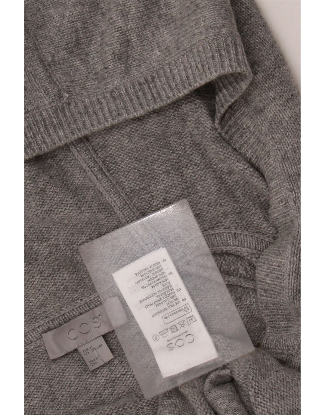 COS Cardigan à capuche pour homme en cachemire gris moyen