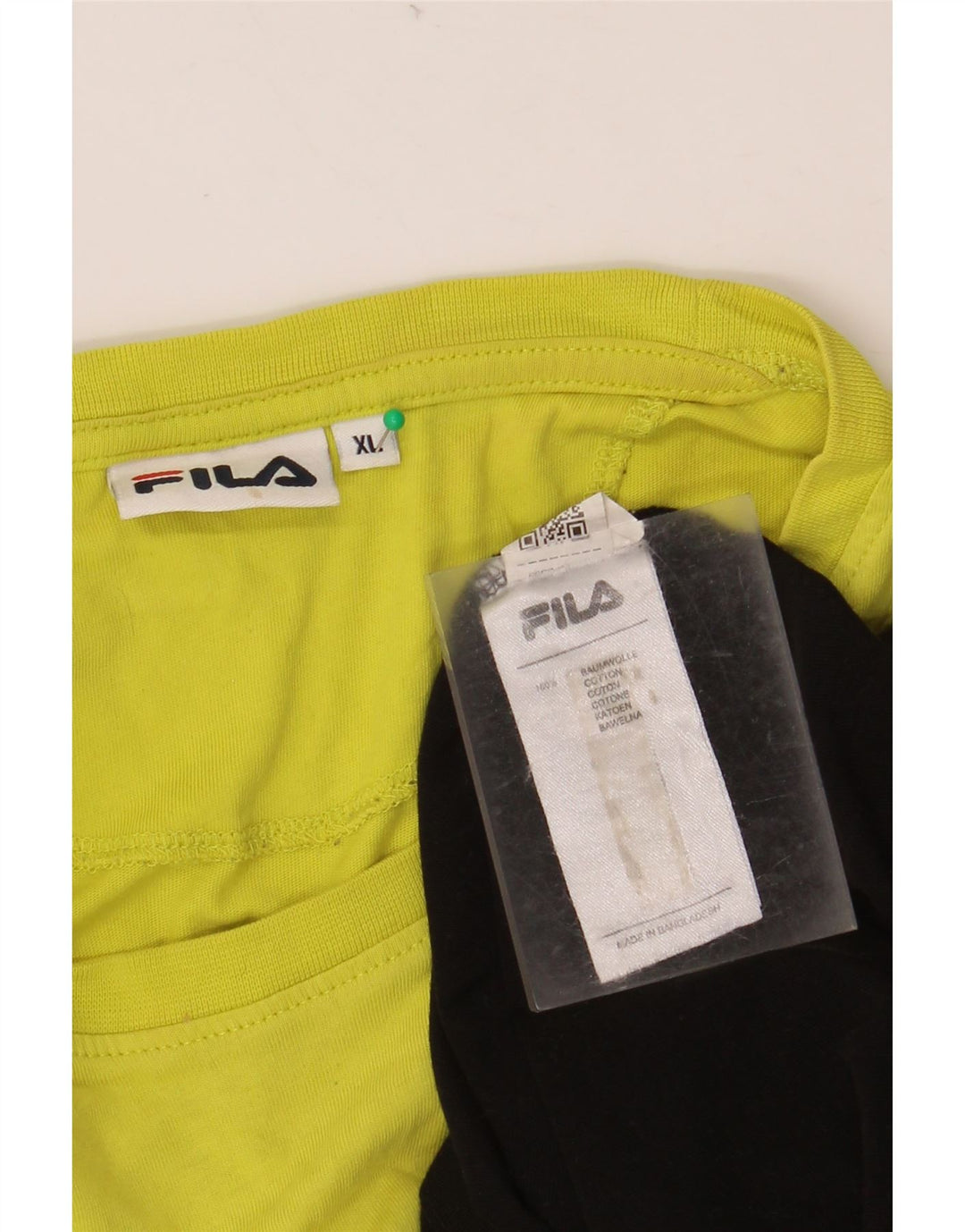 FILA T-shirt graphique pour homme XL en coton color block Noir