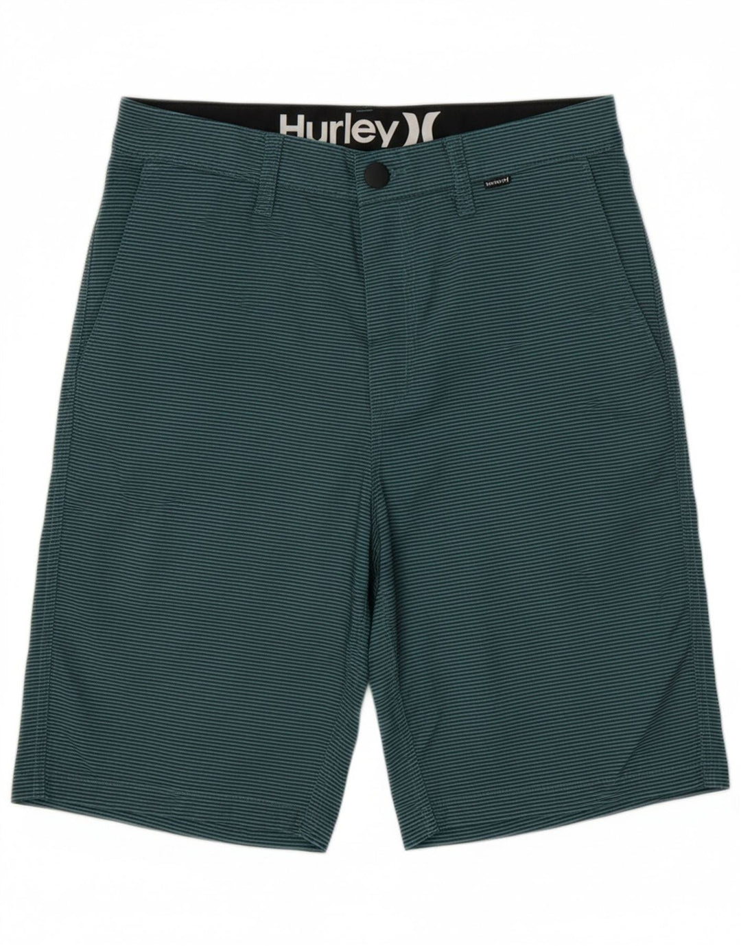 HURLEY Mens Chino Shorts W28 Small  Blue Striped Polyester Vintage Hurley and Second-Hand Hurley from Messina Hembry 