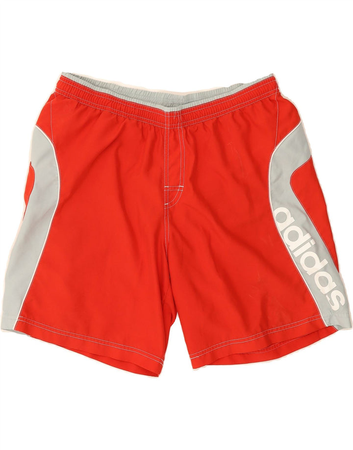 ADIDAS Mens Graphic Swimming Shorts Large Red Colourblock Polyester Vintage Adidas and Second-Hand Adidas from Messina Hembry 