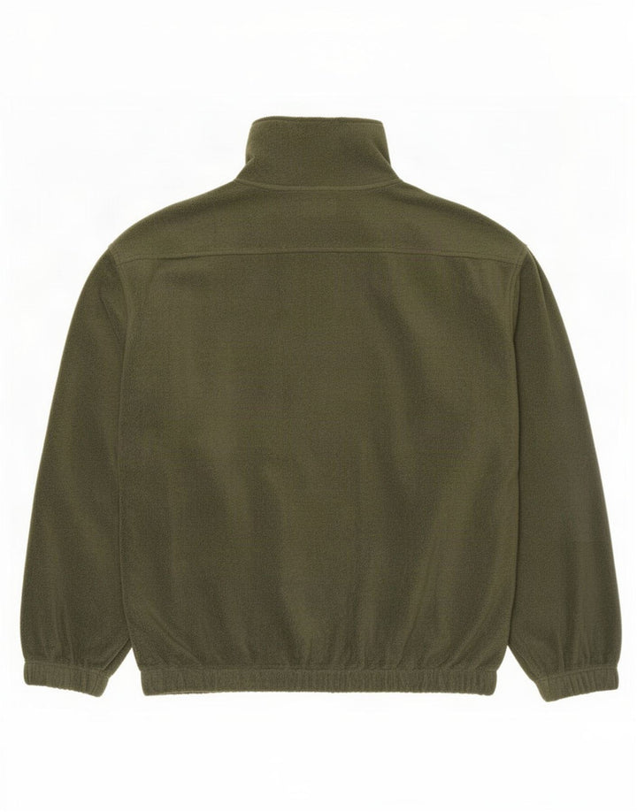 vintage Mens Anorak Fleece Jumper Grand Kaki Polyester