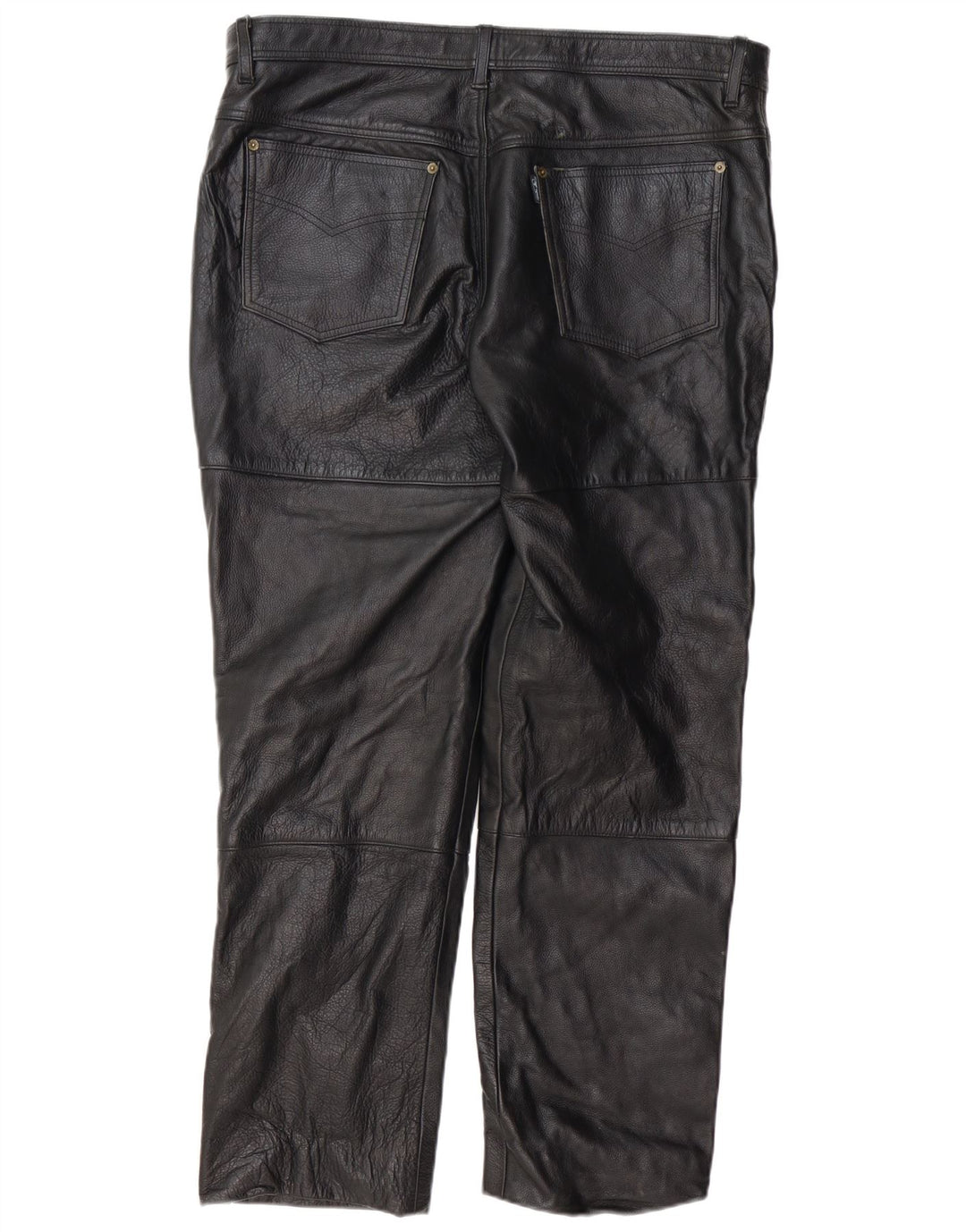 POLO Pantalon Droit Homme En Cuir W38 L31 Cuir Noir