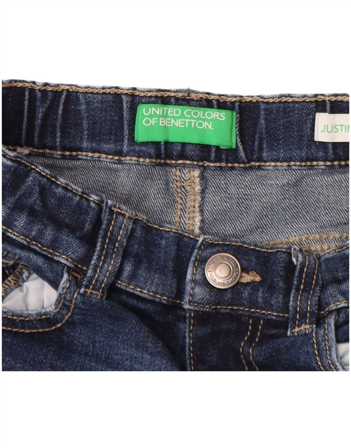 BENETTON Garçon Justin Straight Jeans 6-7 ans W22 L17 Bleu Coton