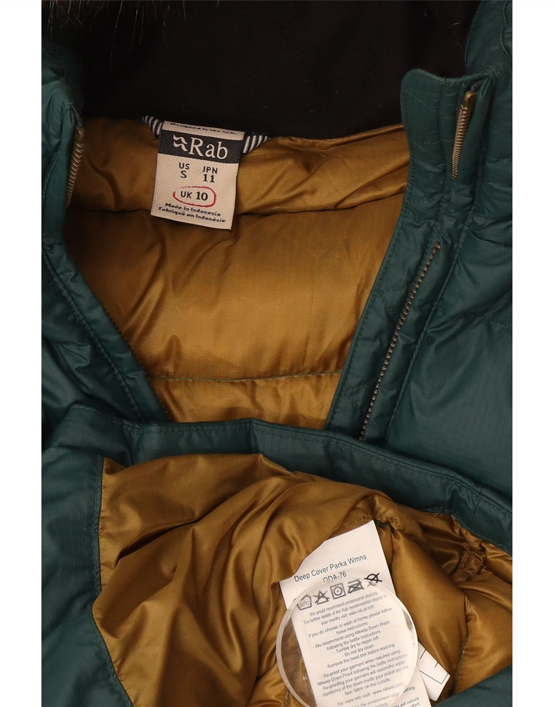 Rab Manteau rembourré à capuche pour femme UK 10 Small Vert Polyamide