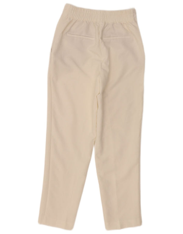 Zara Pantalon Chino Fuselé Taille Haute Femme XS W24 L27 Blanc Polyester