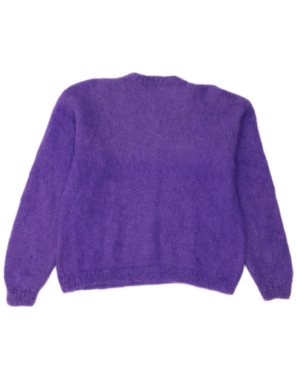 vintage Womens Crew Neck Jumper Pull UK 16 Grand Violet