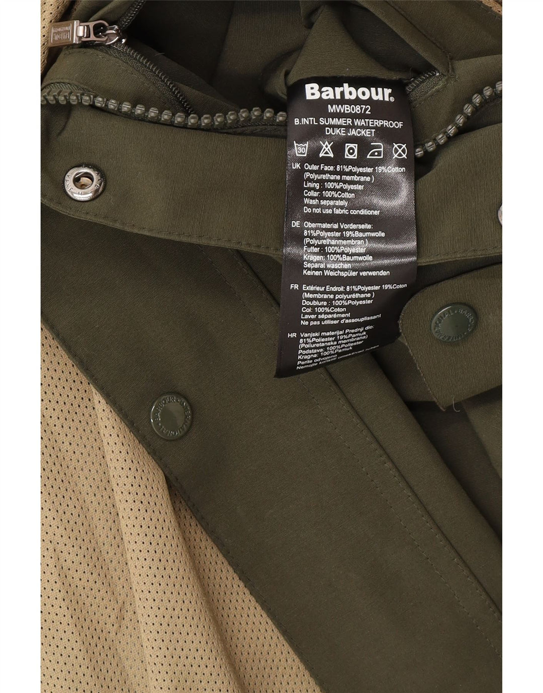 Barbour Veste utilitaire pour hommes UK 38 Polyester kaki moyen