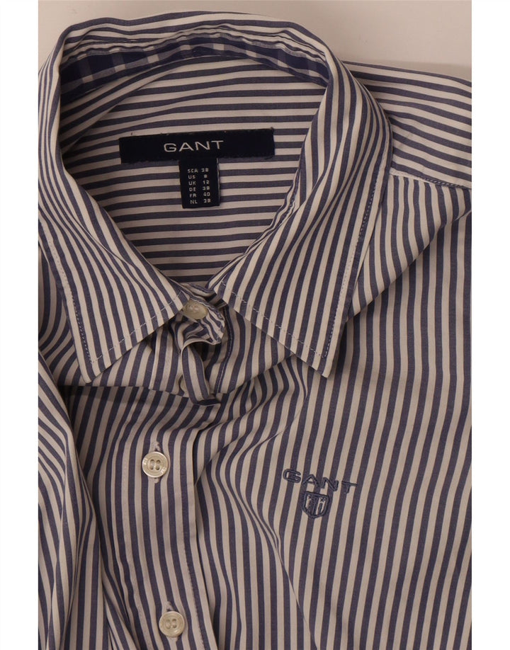 Gant Chemise Femme UK 12 Bleu Moyen Rayure Fine