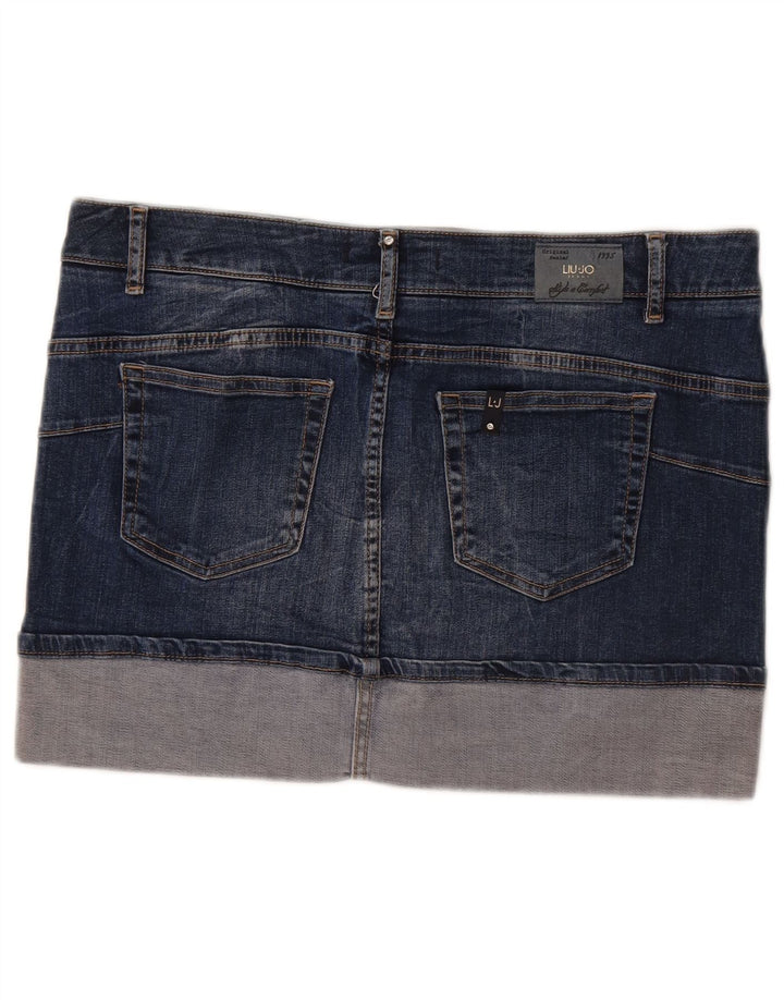 Liu Jo Femme Jupe En Jean W32 Large Bleu Marine Coton