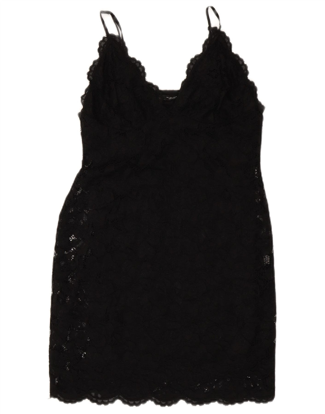 ZARA Womens Slip Dress UK 14 Large Black Polyamide