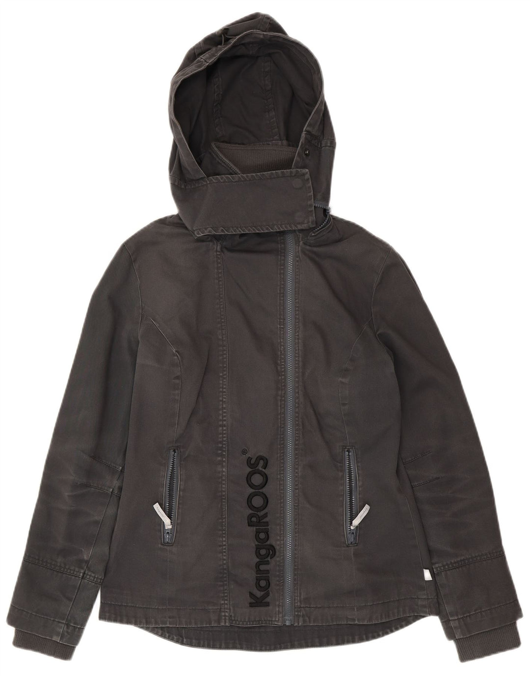 KANGAROOS Veste coupe-vent à capuche graphique pour femme UK 14 Noir moyen