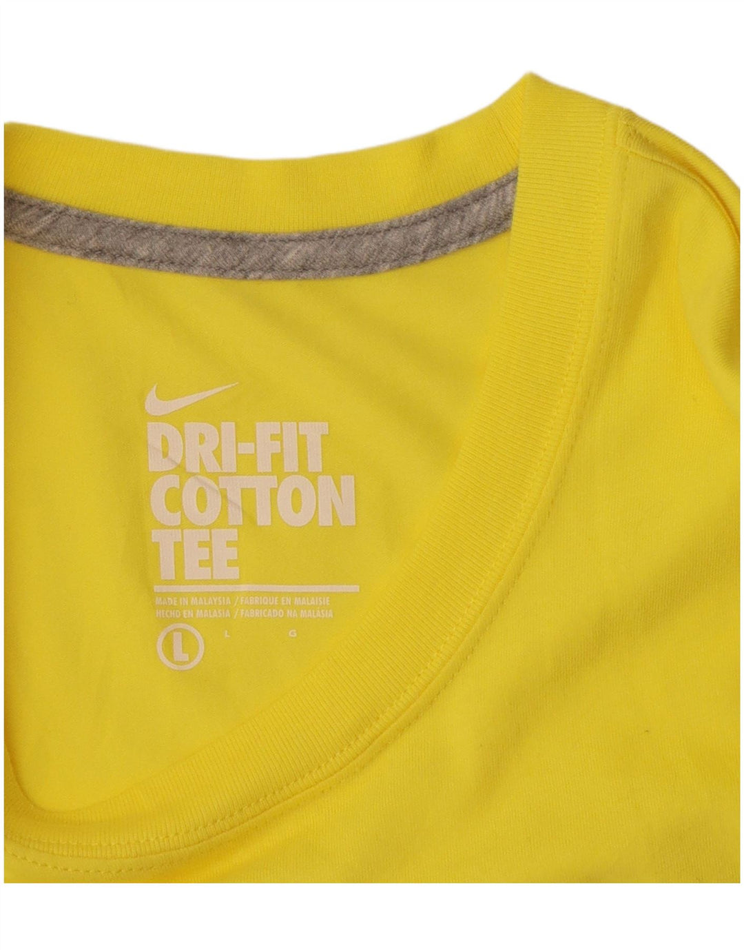 NIKE T-shirt graphique Dri Fit pour hommes, grand, jaune, coton