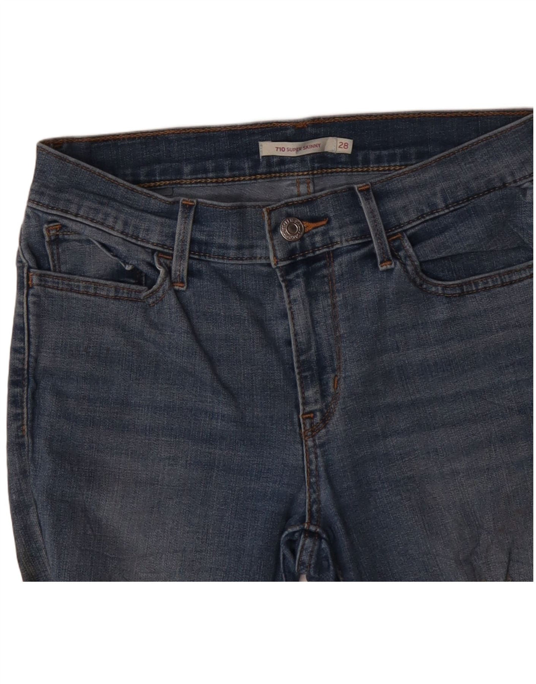 LEVI'S Jean super skinny 710 effet vieilli W28 L30 bleu polyester pour femme