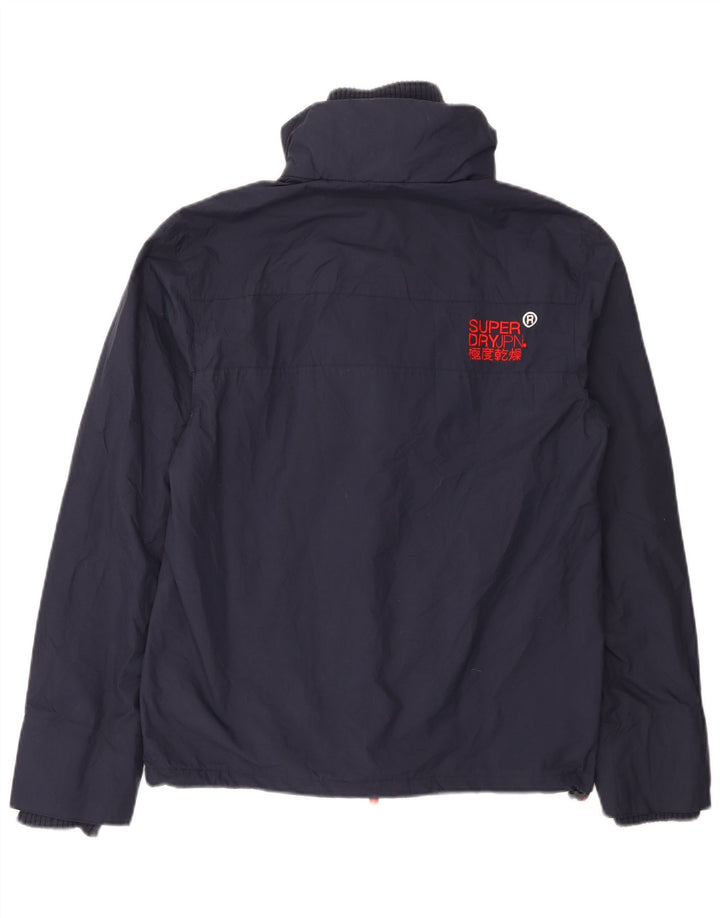Superdry Veste de Pluie Coupe-Vent Homme UK 36 Petit Nylon Bleu Marine