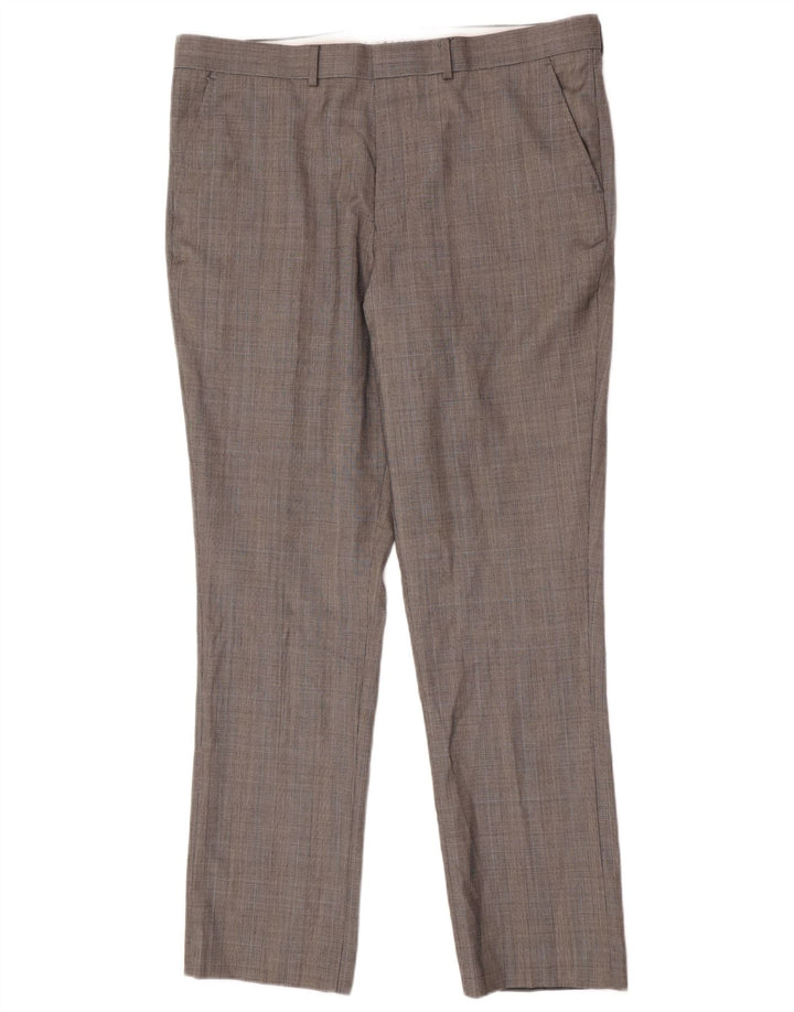 French Connection Pantalon décontracté régulier pour homme W38 L32 Gris pied-de-poule