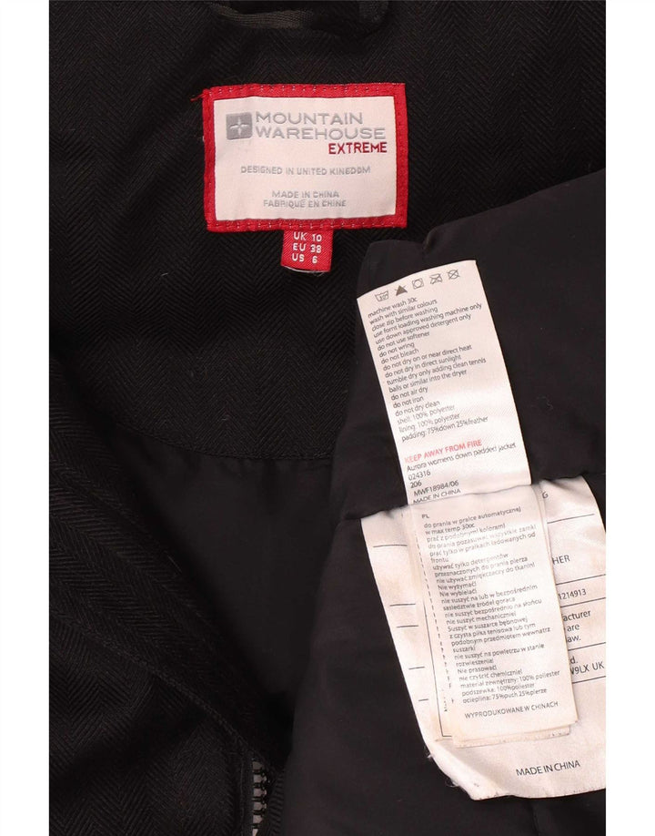Mountain Warehouse Manteau rembourré à capuche pour femme UK 10 Petit Noir Polyester
