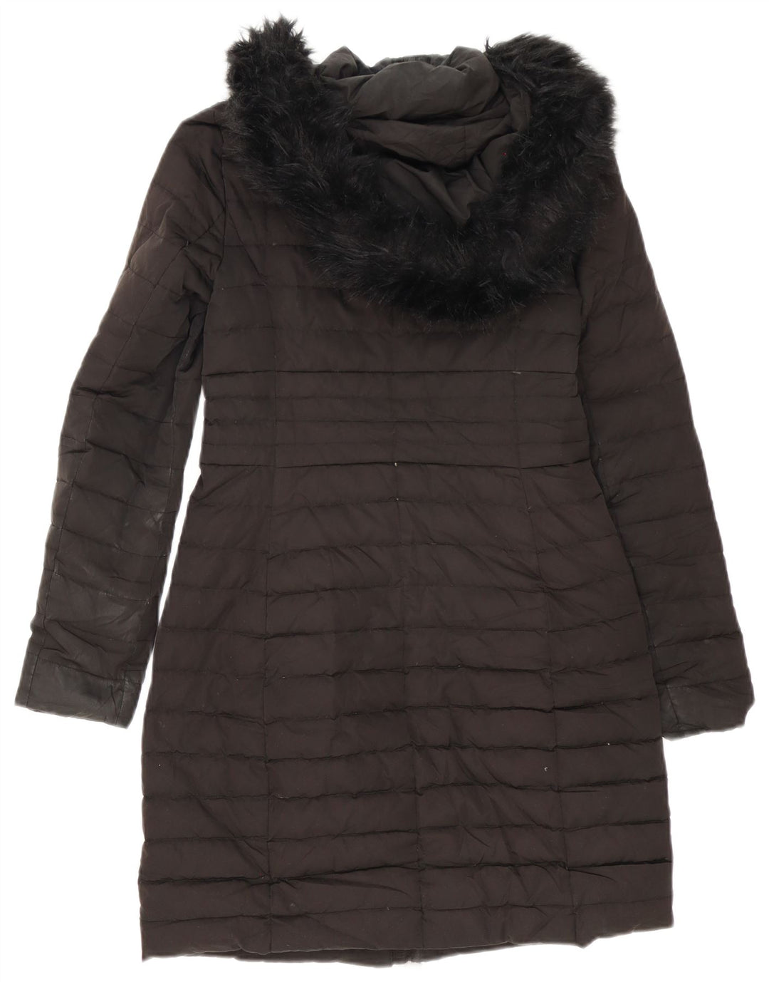 Zara Manteau matelassé surdimensionné à capuche pour femme UK 6 XS Noir