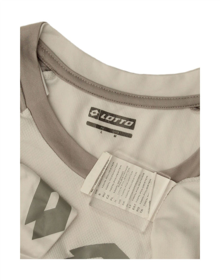 LOTTO T-Shirt Graphique Homme Blanc Moyen Polyester Colorblock