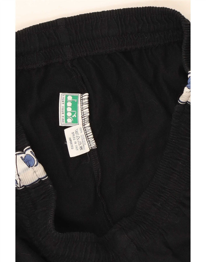 Diadora Short de Sport Graphique Homme Noir Moyen Polyester Colorblock