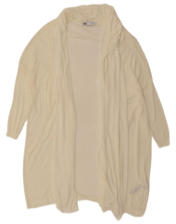 Zara Cardigan ouvert surdimensionné pour femme UK 14 Medium Off White